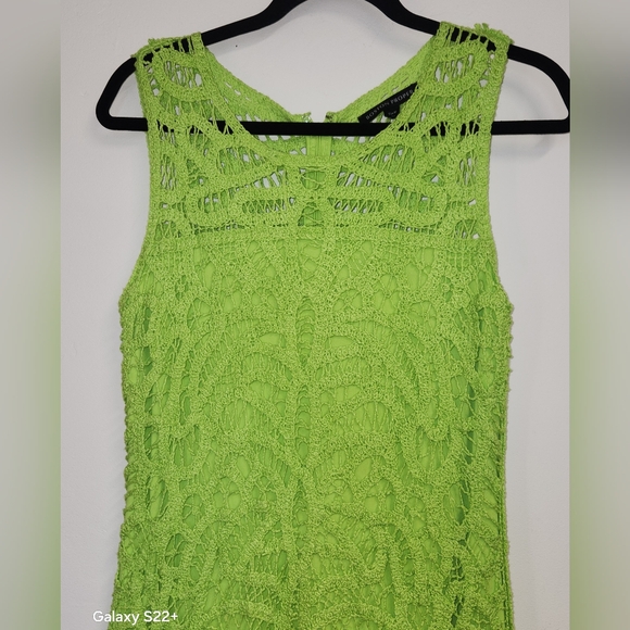 Boston Proper Sleeveless Crochet Dress - Vibrant Green size M. #E04 - Picture 6 of 16